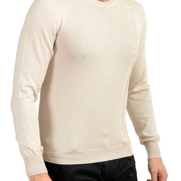 Malo Men's Light Gray Crewneck Pullover Sweater US S IT 48 - Picture 2 of 7